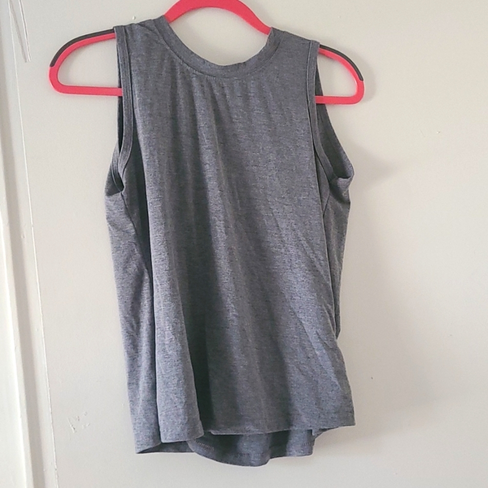 Workout top with open back